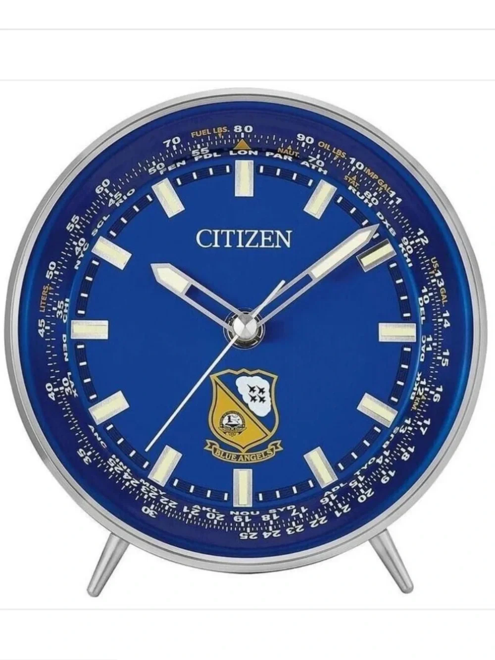 Citizen Blue Angels Alarm Clock Illuminated Display Desk Clock New